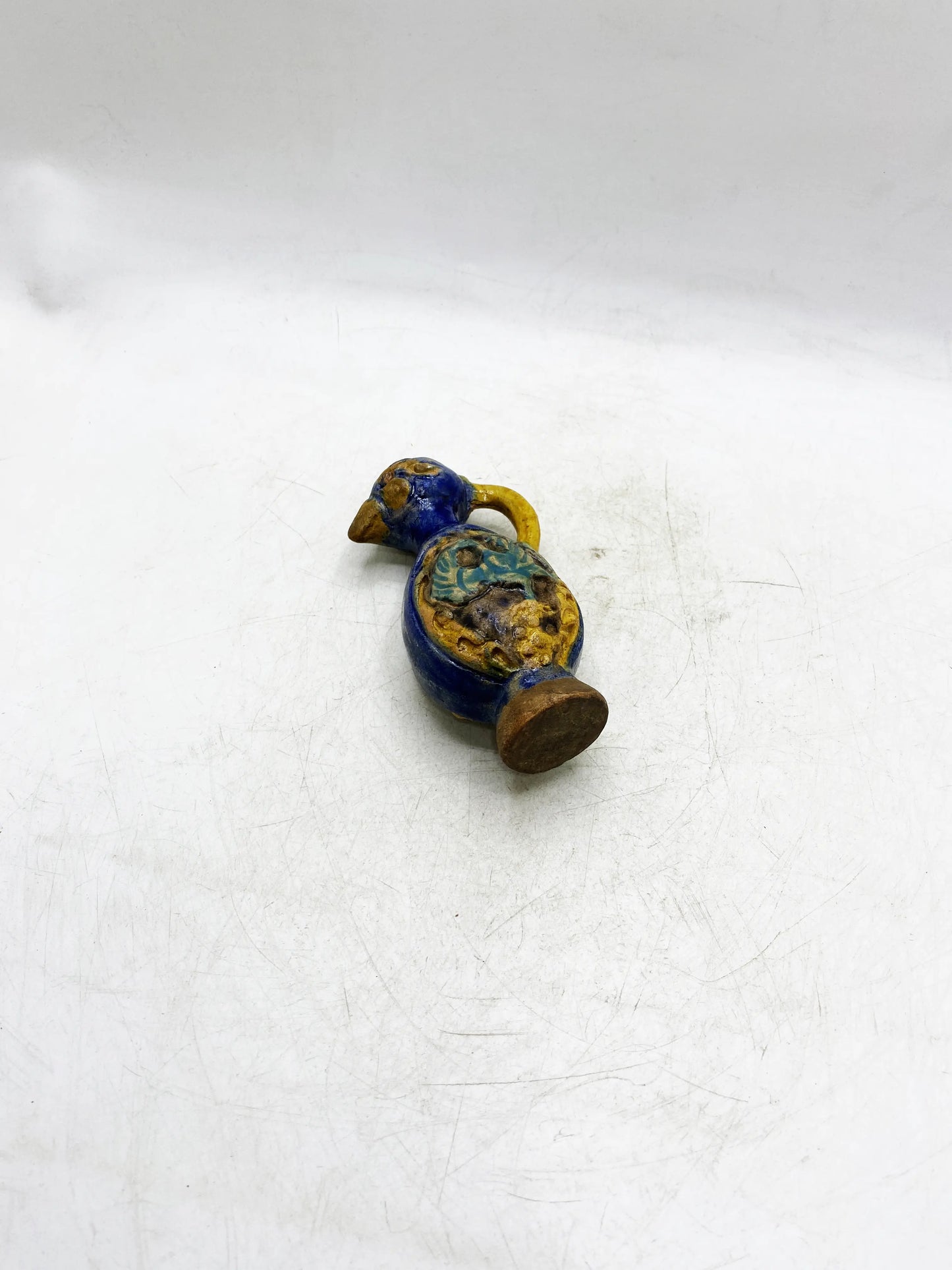 清朝青釉三彩バイオニック鳥形水差し