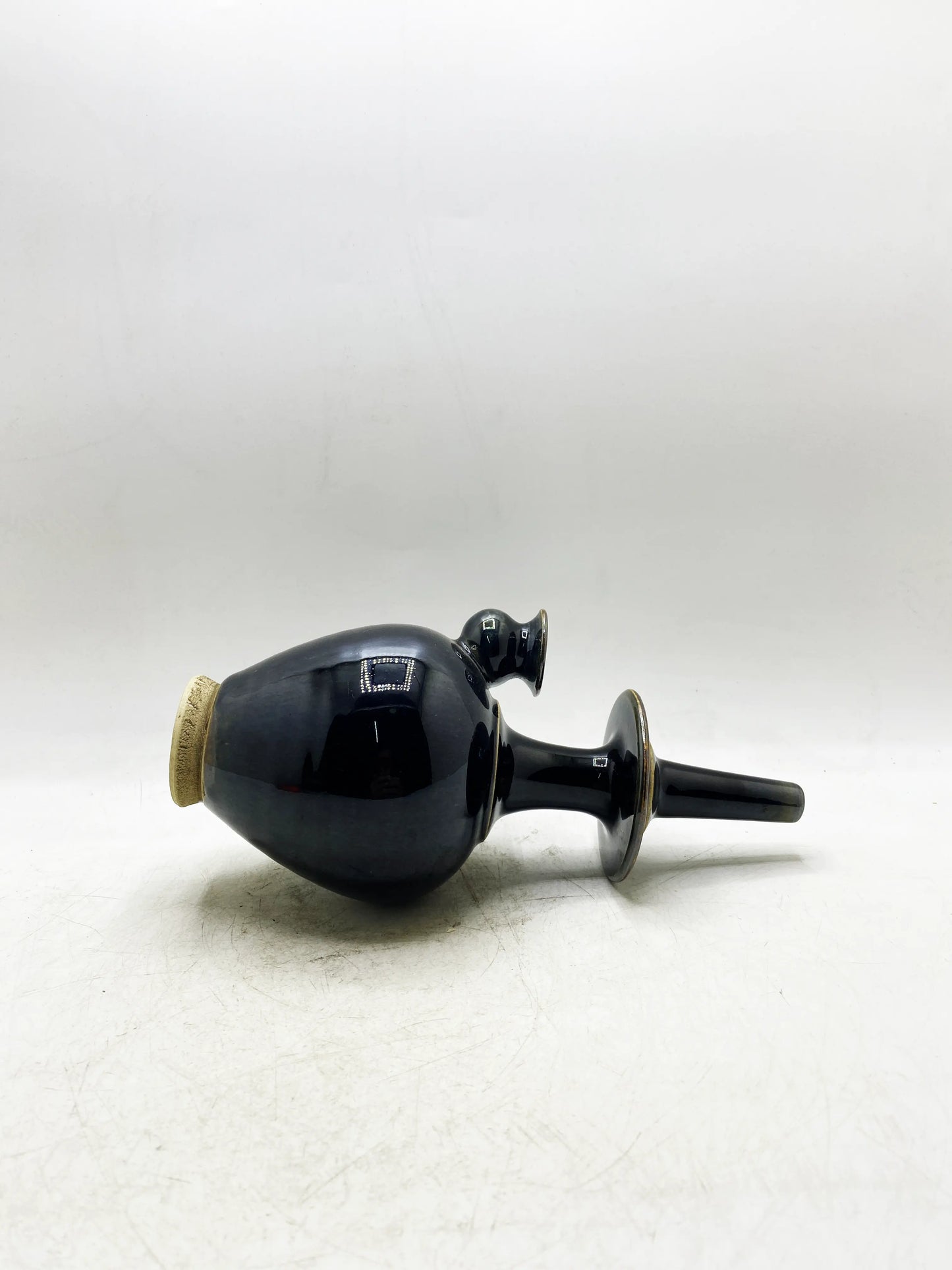 Yuan-Dynastie, Cizhou, Ofenschwarz glasiert, vergoldet, langhalsige Vase