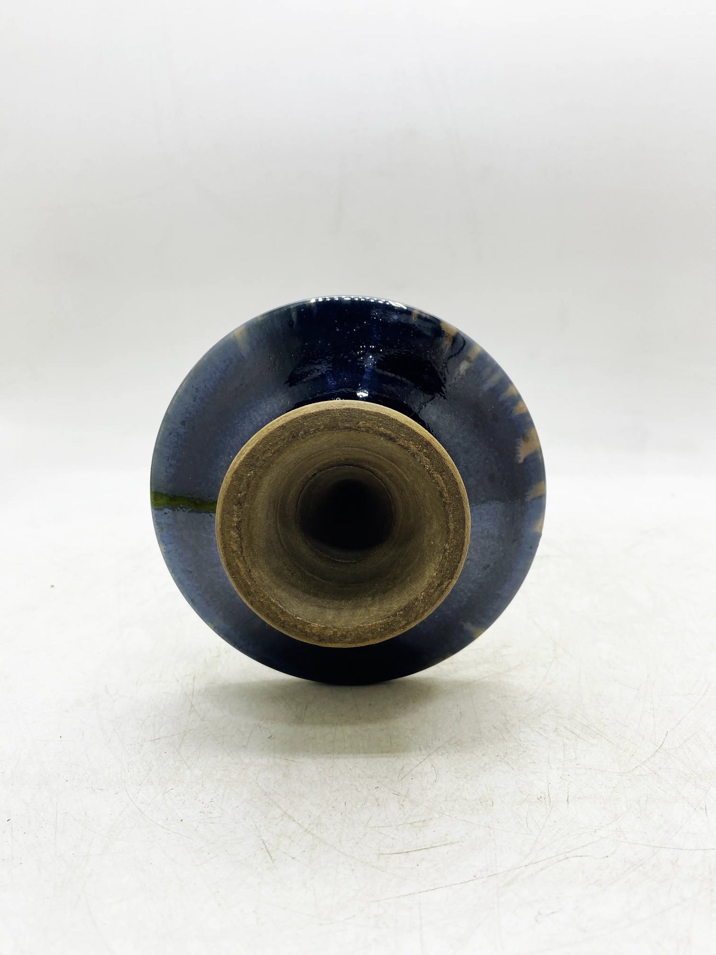 Qing Dynasty Black Glaze Bamboo Joint Handle Oil Lamp