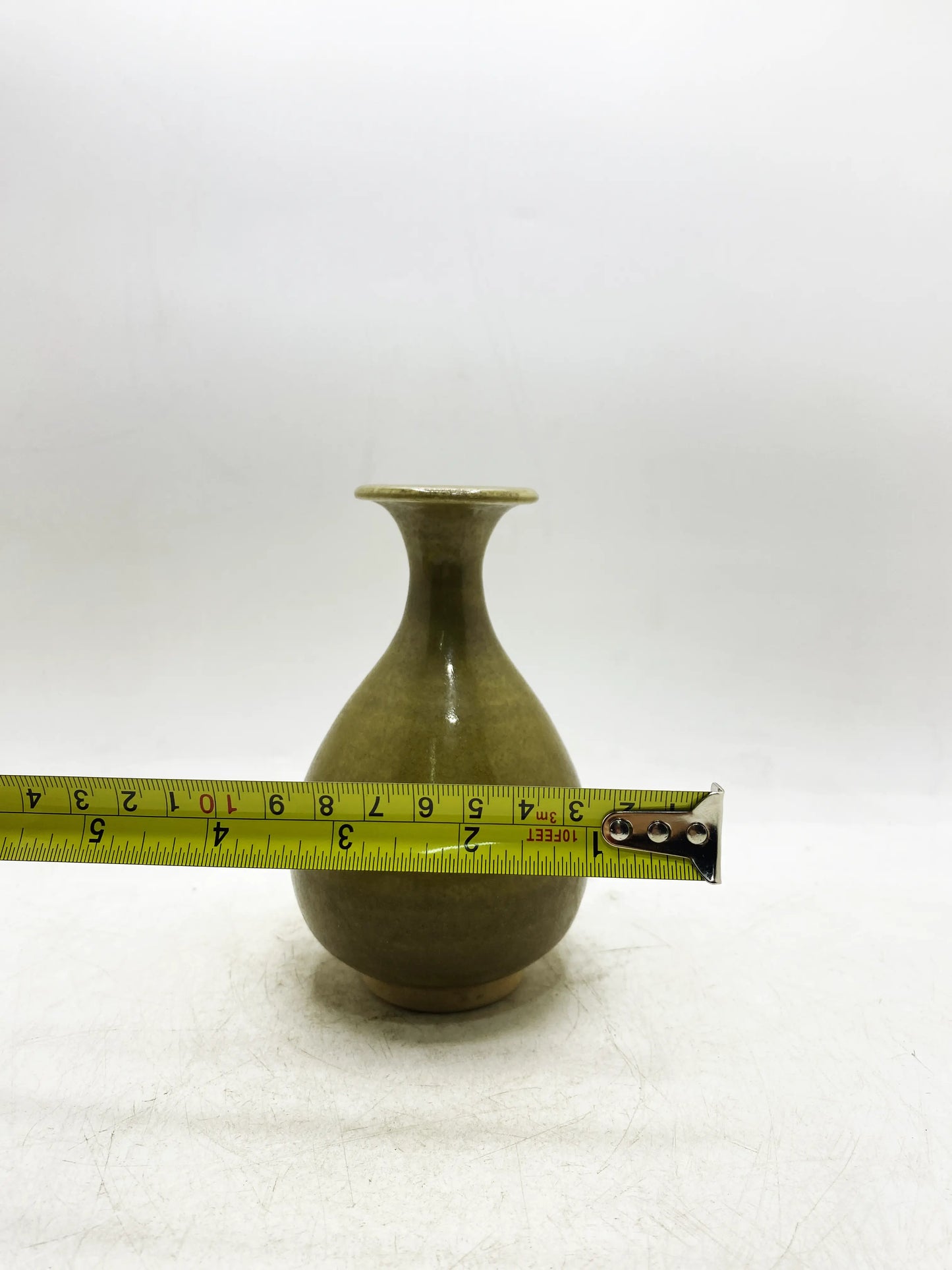 明代 耀州窯青磁玉虎春花瓶