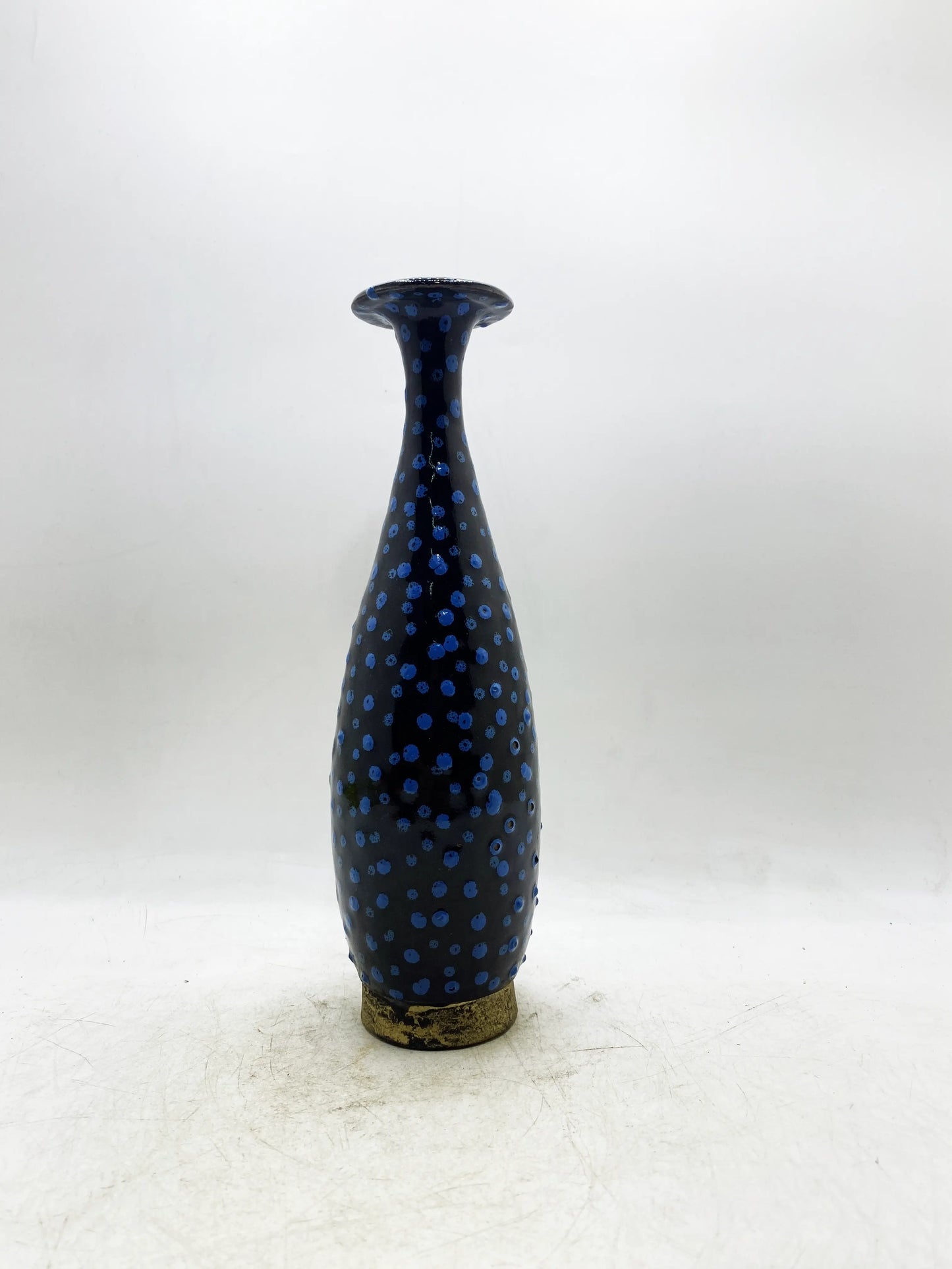 中華民国製 青釉点描花瓶