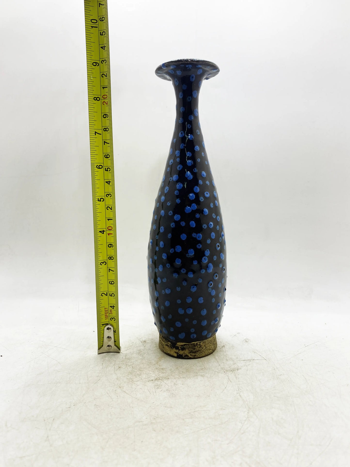 中華民国製 青釉点描花瓶