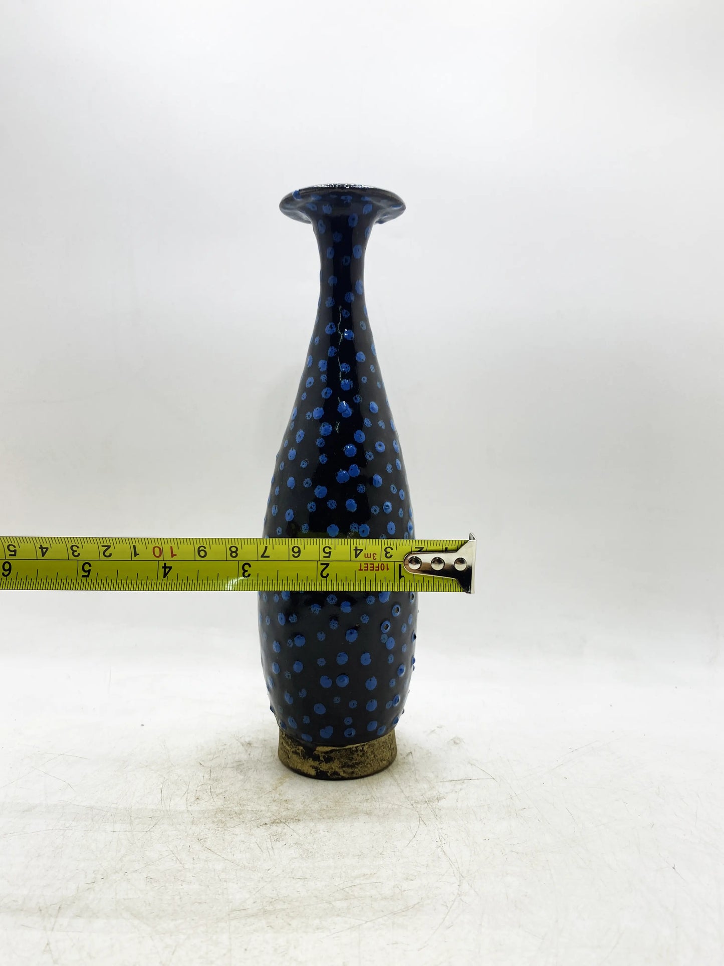 中華民国製 青釉点描花瓶