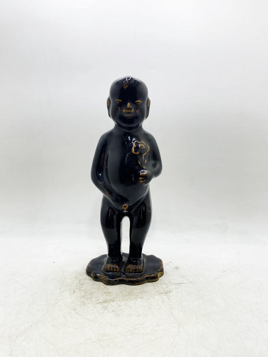 Ming Dynasty Cizhou Kiln Black Glaze Boy-Form Ewer