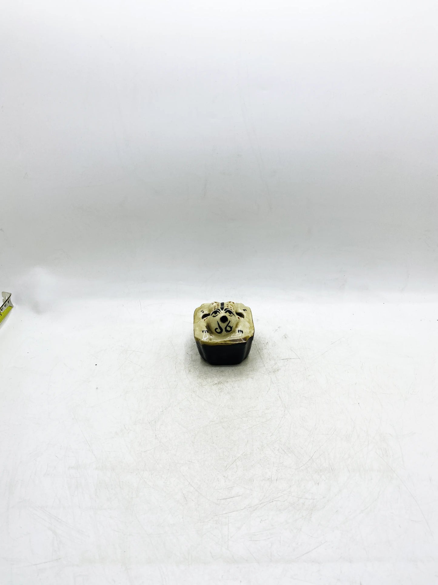 Ming Dynasty Cizhou Kiln White-Ground Black-Flower Beast-Head Paperweight