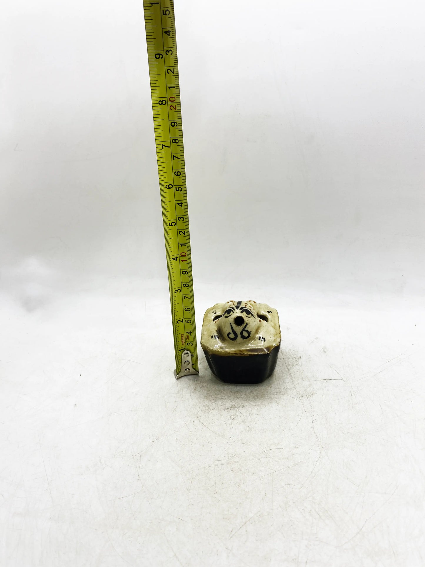 Ming Dynasty Cizhou Kiln White-Ground Black-Flower Beast-Head Paperweight