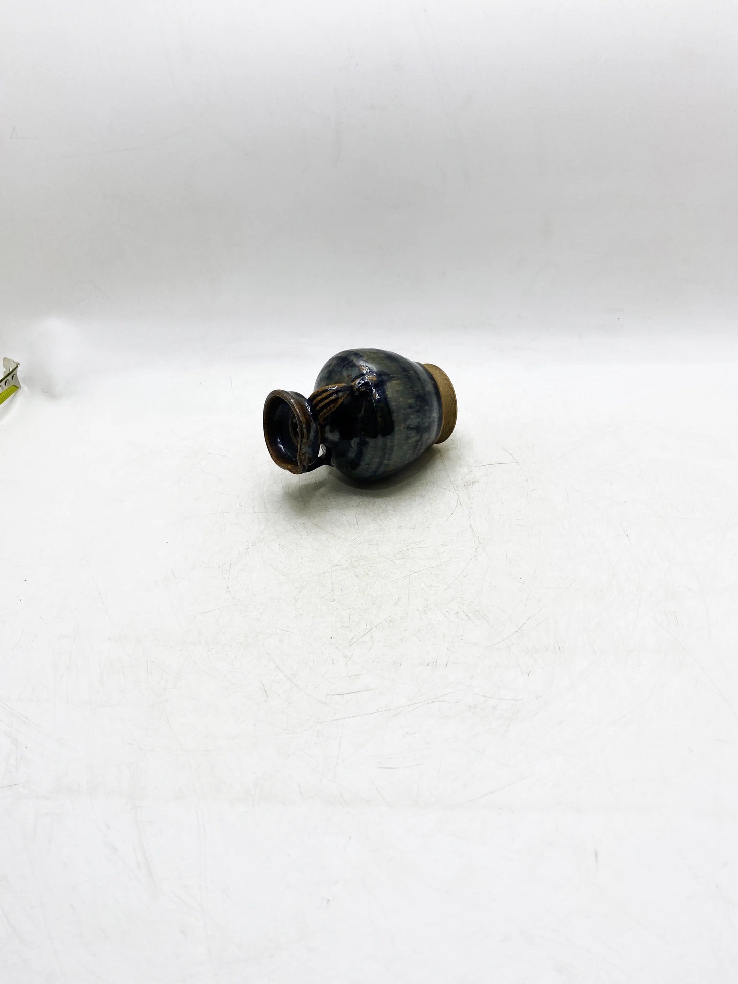 清代黒釉窯変双耳壺