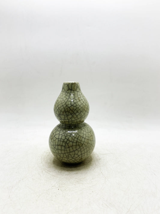 Kürbisvase aus der Qing-Dynastie mit Ge-Glasur und Crackle-Effekt